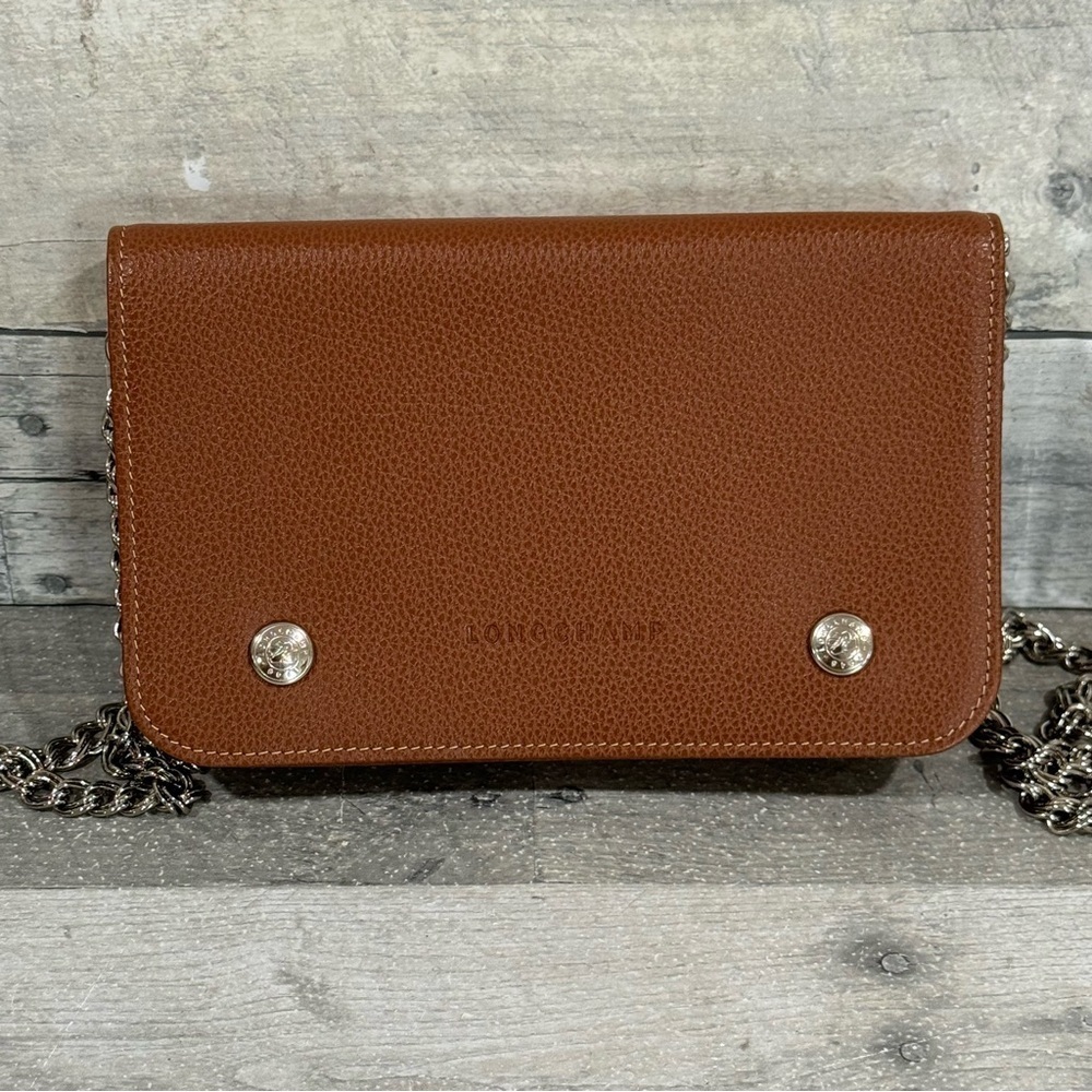 Longchamp Le Foulonné Leather Wallet on a Chain - Picture 4 of 9
